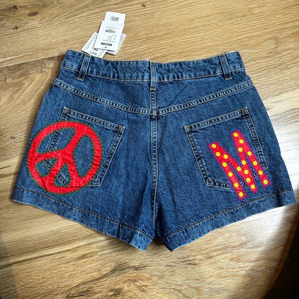 MOSCHINO couture M Denim shorts 8 short pockets loop new NWT